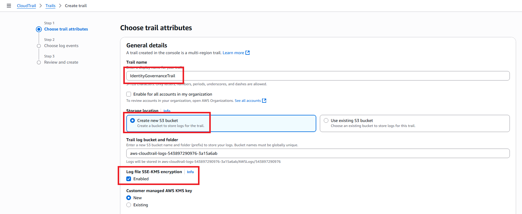 Open CloudTrail Console